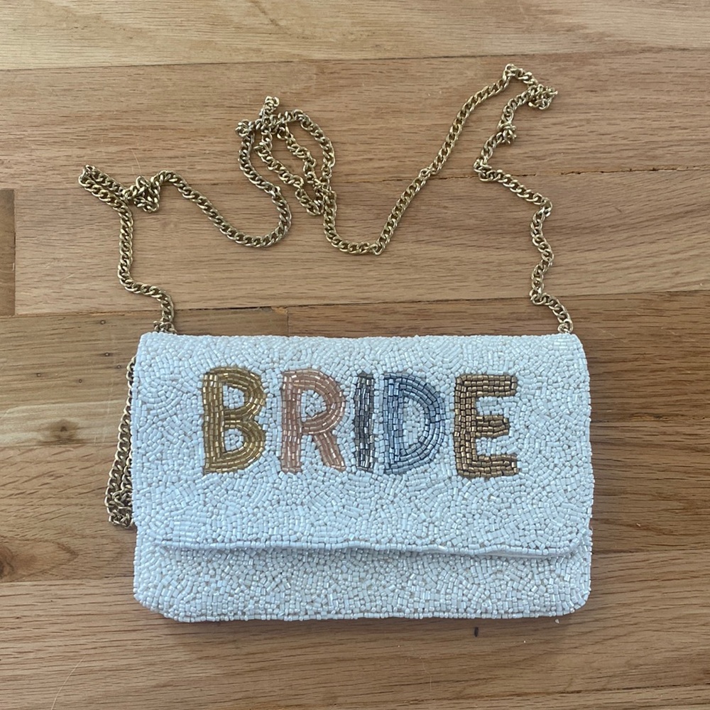 Beaded bride clutch purse